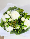 Sympathy Flowers near me with white flowers and greenery 
